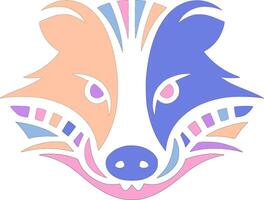 Tribal Hog Badger Face Design vector