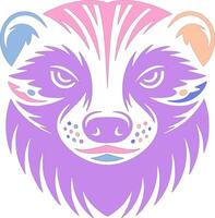 Iconic Tribal Honey Badger Face Design vector