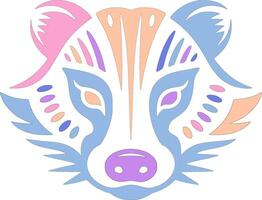 Iconic Tribal Hog Badger Face Design vector