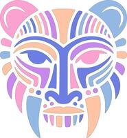 Ancient Stylized Tribal Fossa Face Design vector