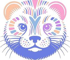 Ancient Tribal American Mink Face Design vector