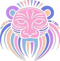 Ancient Stylized Tribal Tayra Face Design vector