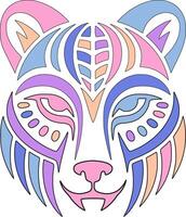 Ancient Stylized Tribal Sable Face Design vector