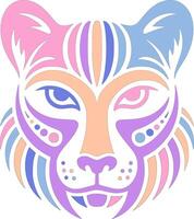 Mystical Stylized Tribal Sable Face Design vector