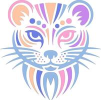 Stylized Tribal Stoat Face Design vector