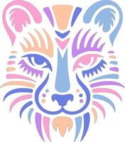Stylized Tribal Ermine Face Design vector