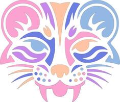 Iconic Stylized Tribal Weasel Face Design vector