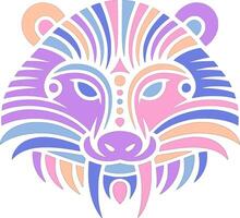 Iconic Stylized Tribal Binturong Face Design vector