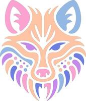 Iconic Stylized Tribal Dhole Face Design vector
