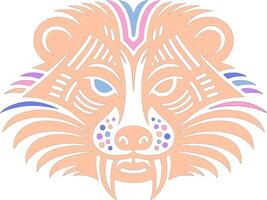 Mystical Stylized Tribal Binturong Face Design vector
