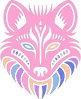Stylized Tribal Dhole Face Design vector