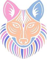 Mystical Stylized Tribal Dhole Face Design vector