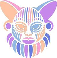 Tribal Bush Baby Face Design vector