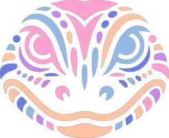 Tribal Monitor Lizard Face Design vector