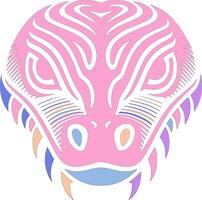 Ancient Tribal Monitor Lizard Face Design vector