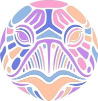 Tribal Hawksbill Turtle Face Design vector