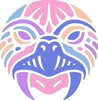 Ancient Tribal Loggerhead Turtle Face Design vector