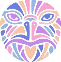 Mystical Tribal Loggerhead Turtle Face Design vector