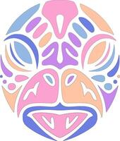 Ancient Green Sea Turtle Face Design vector