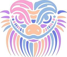 Elegant Tribal Basilisk Lizard Face Design vector