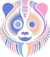 Ancient Tribal Slow Loris Face Design vector