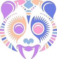 Mystical Tribal Slow Loris Face Design vector