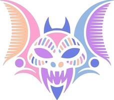 Ancient Tribal Ghost Bat Face Design vector