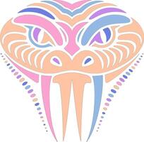 Mystical Brown Tree Snake Face Design vector