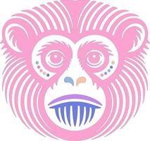 Western Hoolock Gibbon Face Design vector