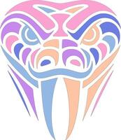 Fierce Stylized Tribal Taipan Face Design vector