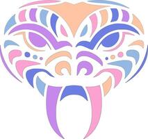 Ancient Tribal Flying Snake Face Design vector