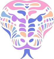 Fierce Tribal Reticulated Python Face Design vector