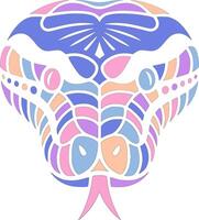 Decorated Tribal Reticulated Python Face Design vector