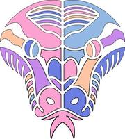 Sacred Tribal Reticulated Python Face Design vector