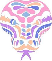 Elegant Tribal Reticulated Python Face Design vector