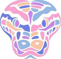 Decorated Green Tree Python Face Design vector