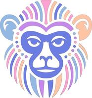 Tribal Gray Langur Face Design vector