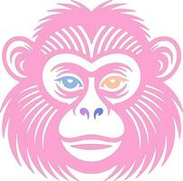 Silvered Leaf Monkey Face Design vector