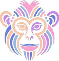 Ancient Silvered Leaf Monkey Face Design vector