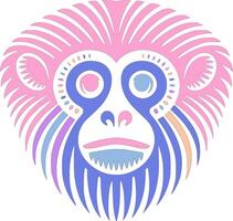 Mystical Western Hoolock Gibbon Face Design vector