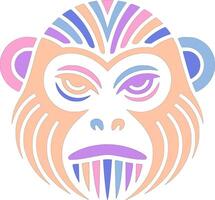 Mystical Yellowtailed Woolly Monkey Face Design vector