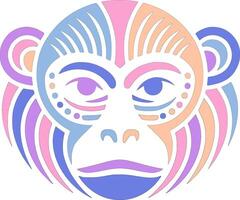 Tribal Redhanded Howler Face Design vector