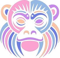 Mystical Tribal Redhanded Howler Face Design vector