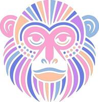 Tribal Mantled Howler Face Design vector
