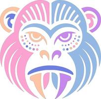 Decorated Tribal Howler Monkey Face Design vector