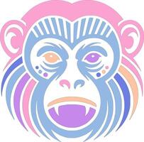 Fierce Tribal Howler Monkey Face Design vector