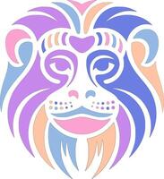 Ancient Golden Lion Tamarin Face Design vector
