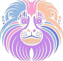 Mystical Golden Lion Tamarin Face Design vector
