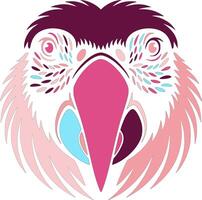 Iconic Stylized Tribal Macaw Face Design vector