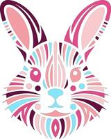 Mystical Tribal Pygmy Rabbit Face Design vector